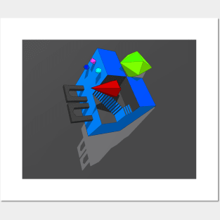 Geometrical Choice Blue Cube Posters and Art